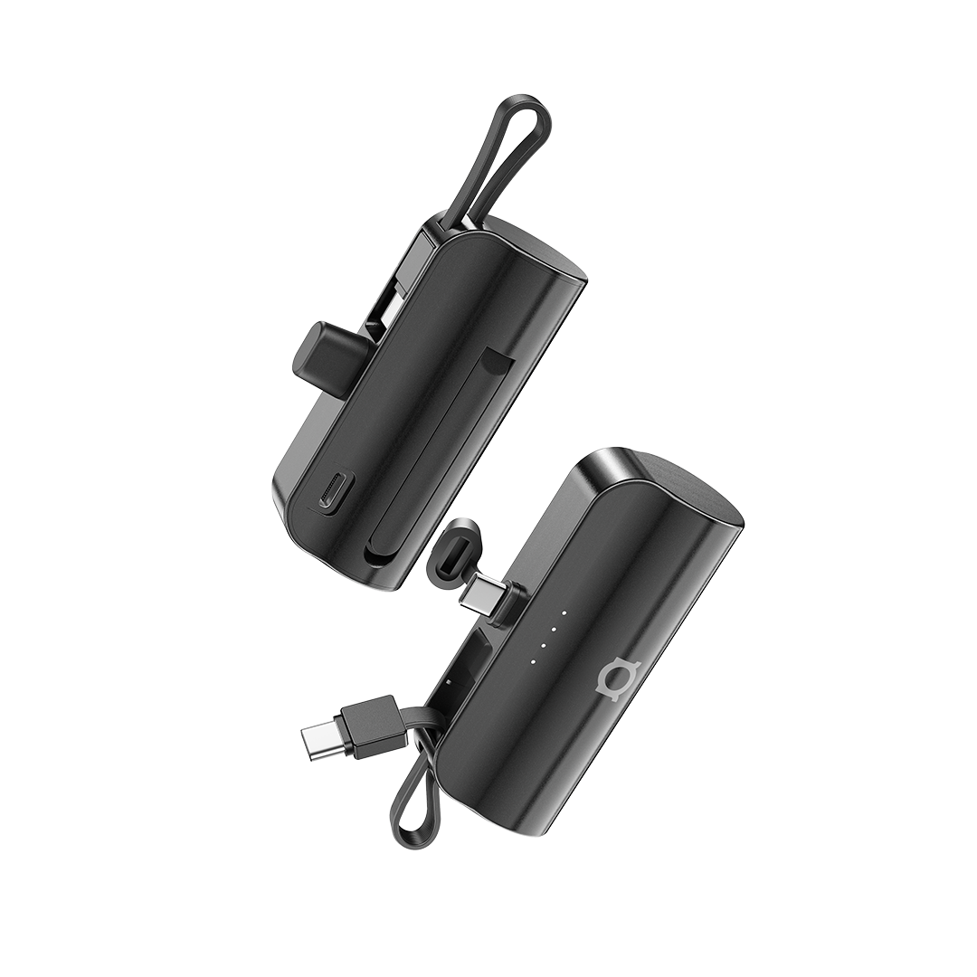 Powerbank Adda Collins PB-003-BK, 5000 mAh, Type c utor s dodatno integriranim Type C kabelom, crna